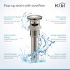 Kibi Circular X Single Handle Bathroom Vanity Sink Faucet with Pop Up Drain C-KBF1010BN-KPW100BN